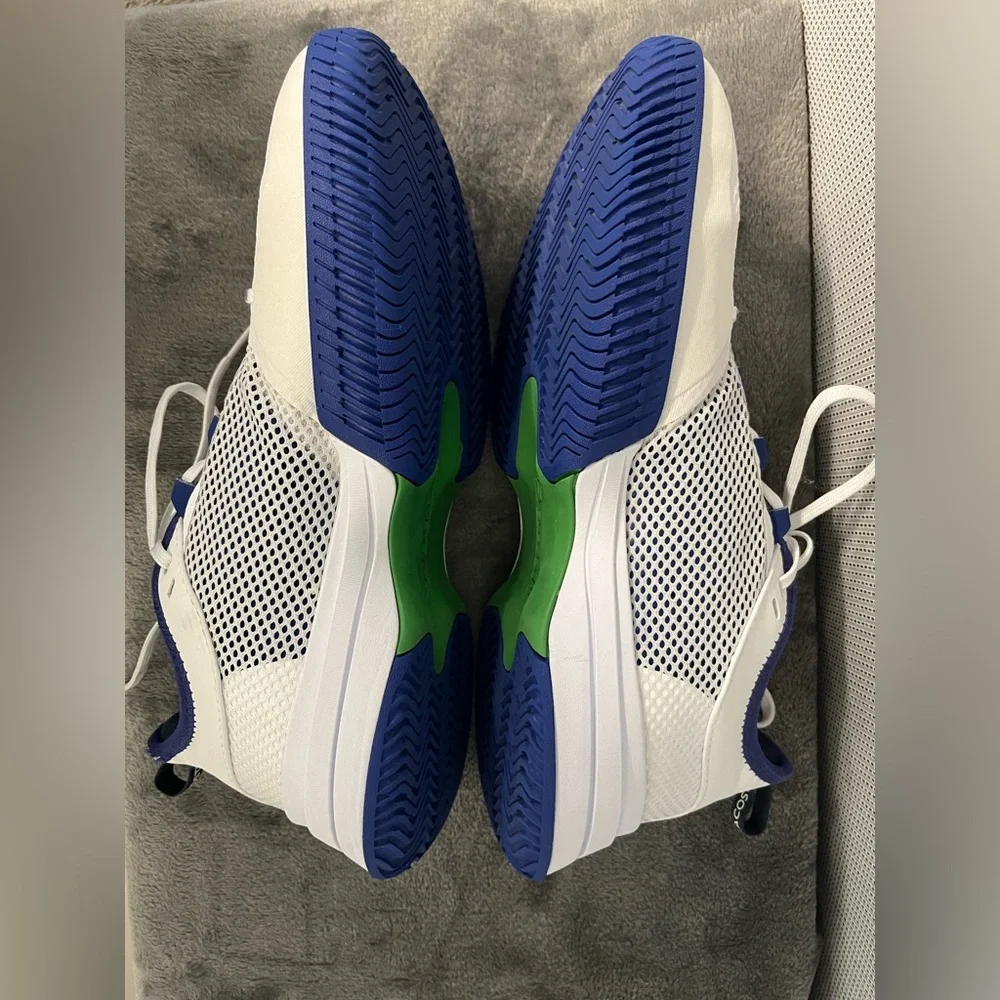 Lacoste AG-LT 21 men’s sneakers OrthoLite anti-microbial footbed. White blue 9.5 - Picture 9 of 12